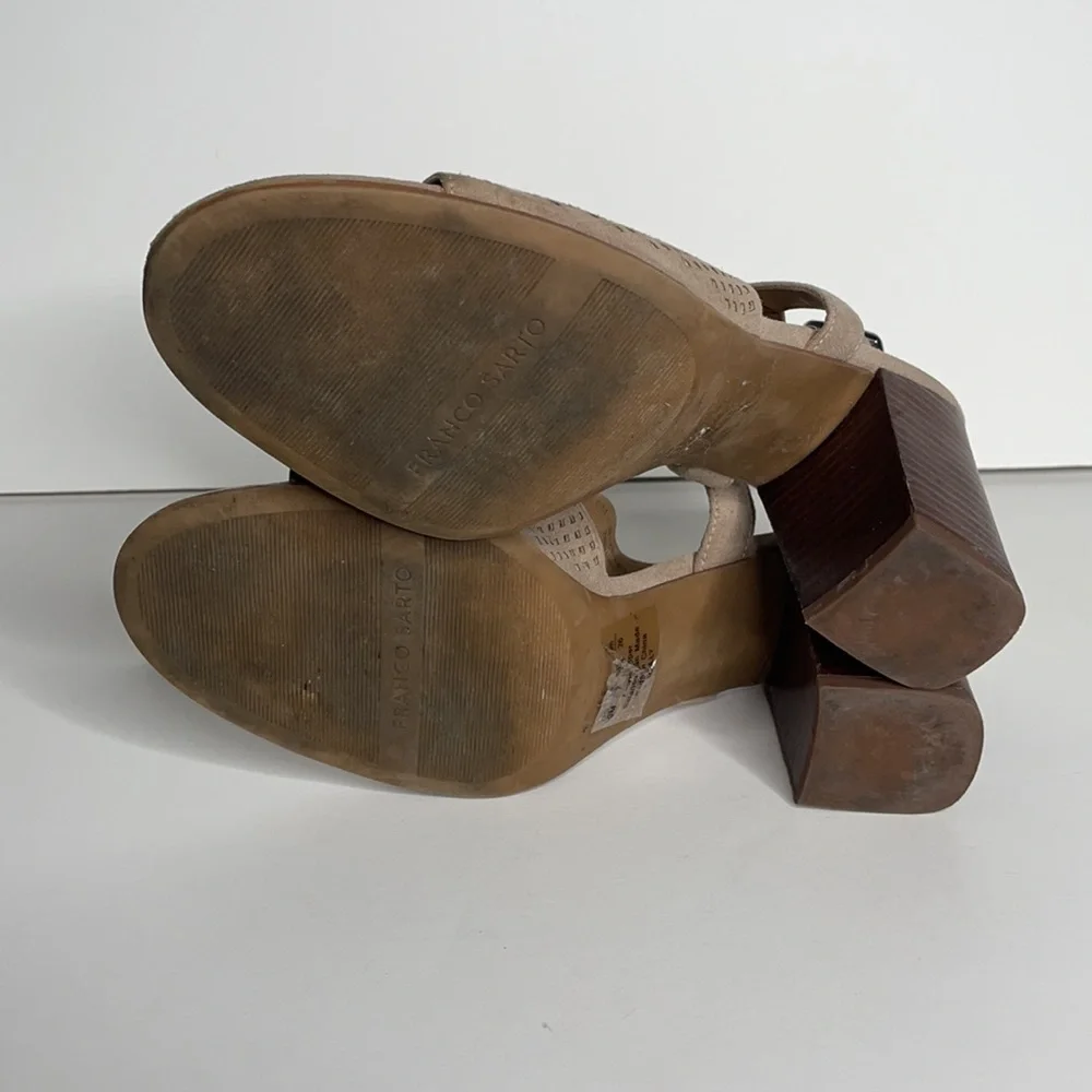 Franco Sarto‎ Molly Suede Tan Heel sz 9 tan